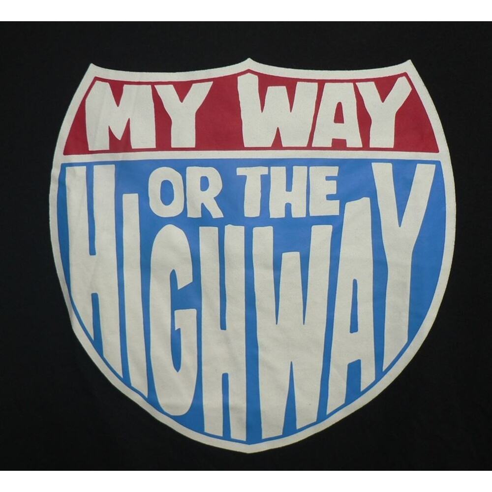 Academy Sports Short Sleeve Crew Graphic Tee Black My‎ Way or the Highway SM $20